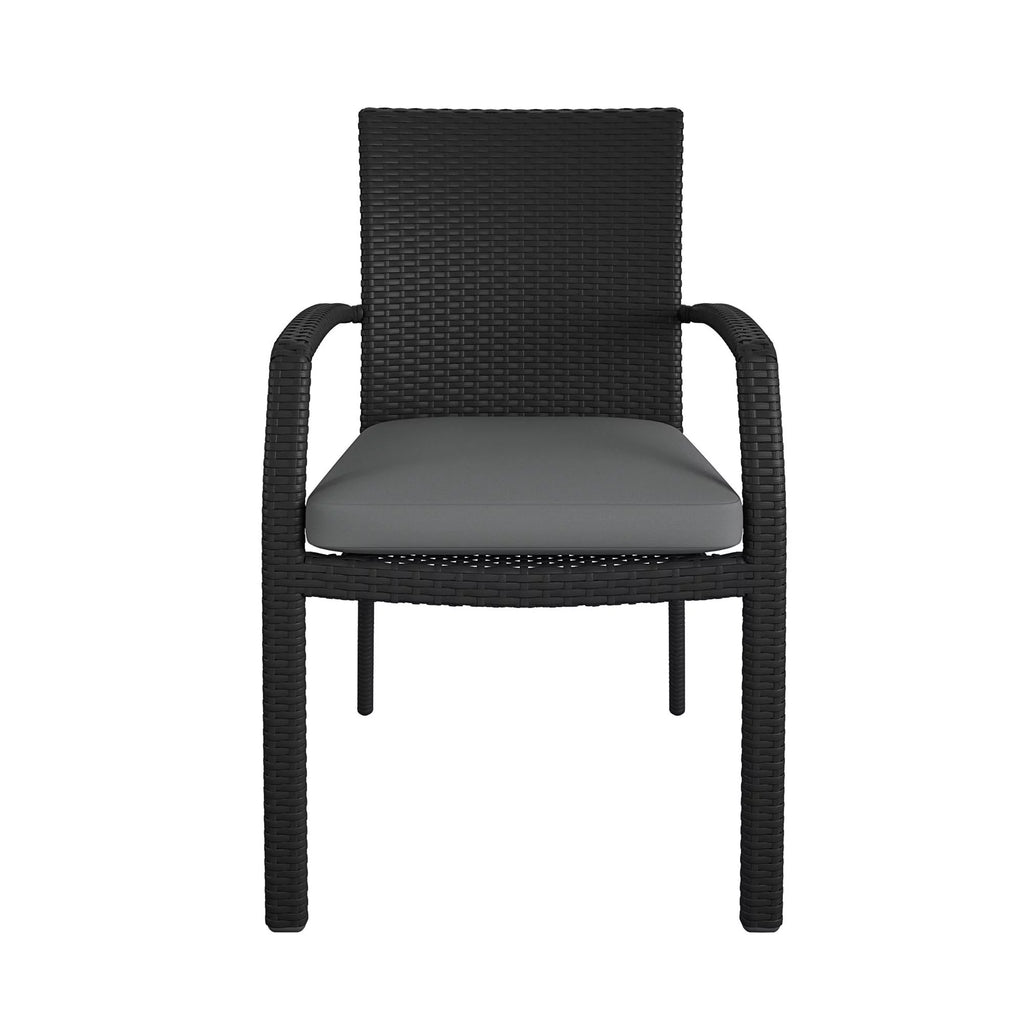 Black Wicker Stacking Dining Chairs 6-Pack R5879