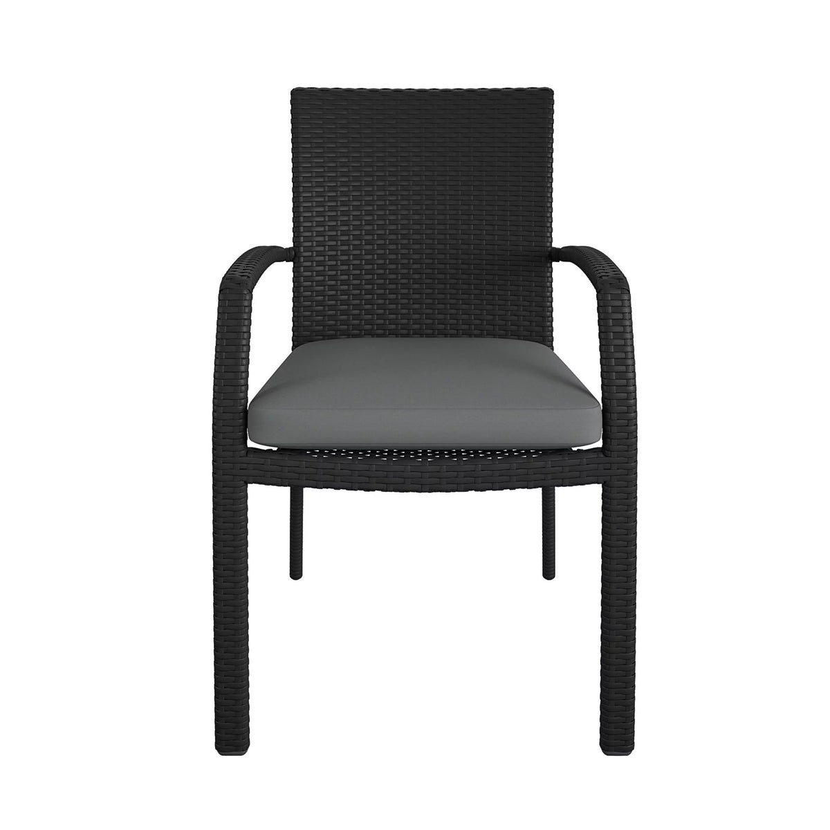 Black Wicker Stacking Dining Chairs 6-Pack R5879