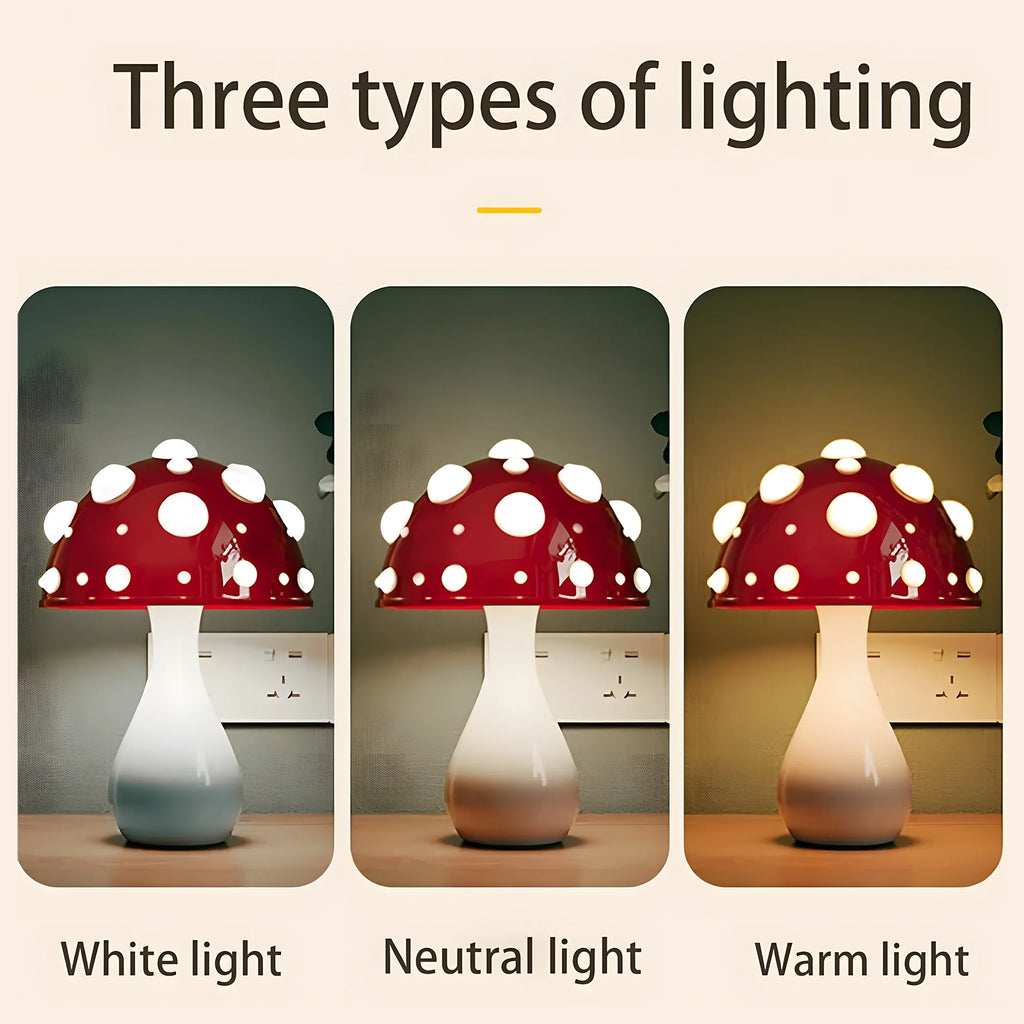 Mushroom Table Lamp Night Light White K65181