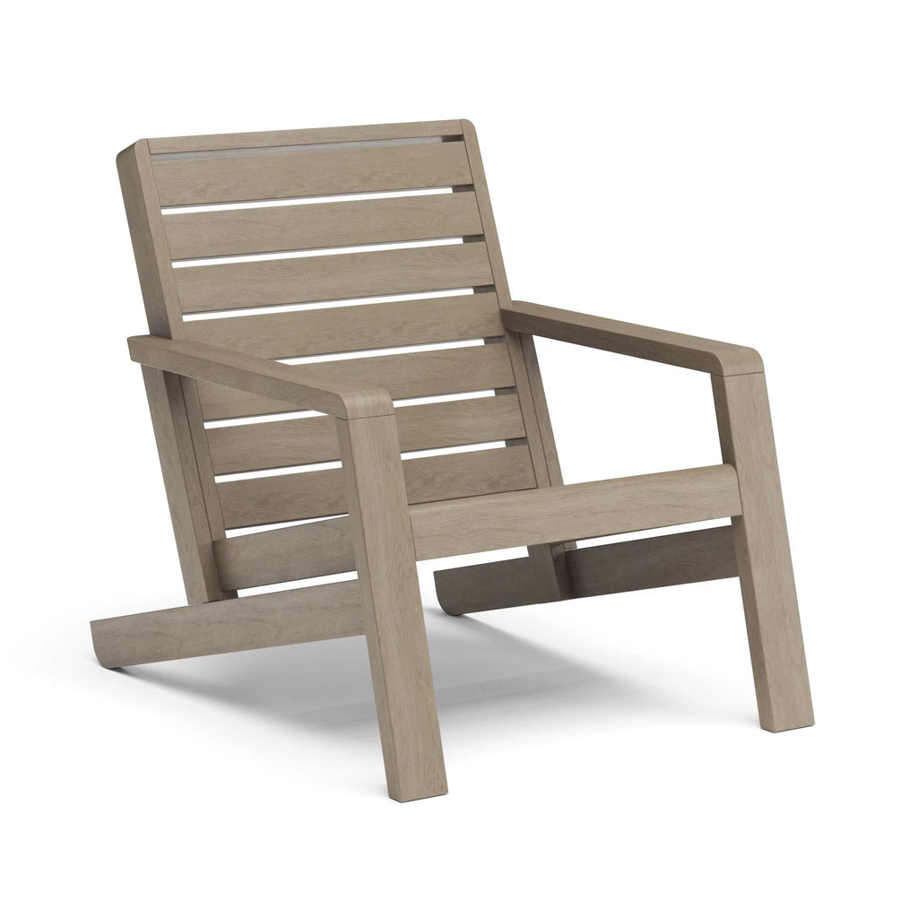 Gray Wood Outdoor Lounge Chair with Ottoman Y4516