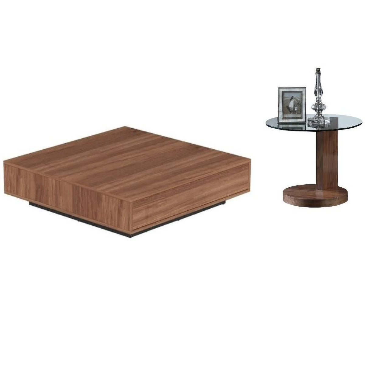 2-Piece Walnut Cocktail Table and Lamp Table Set E591