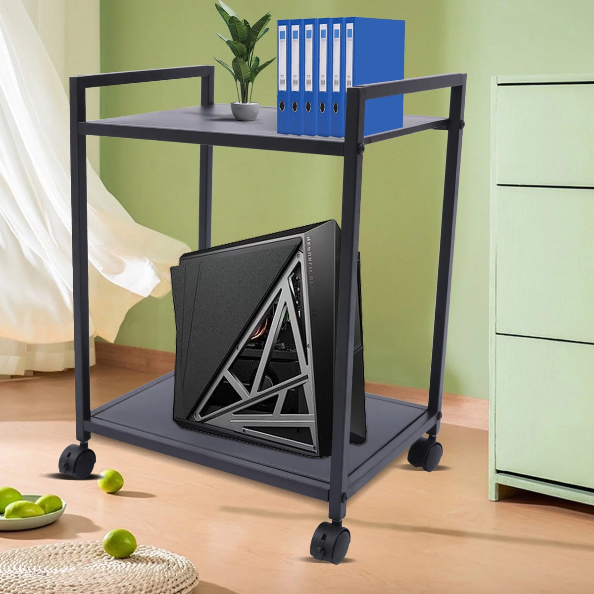 Computer Tower Stand with Lockable Wheels L294923