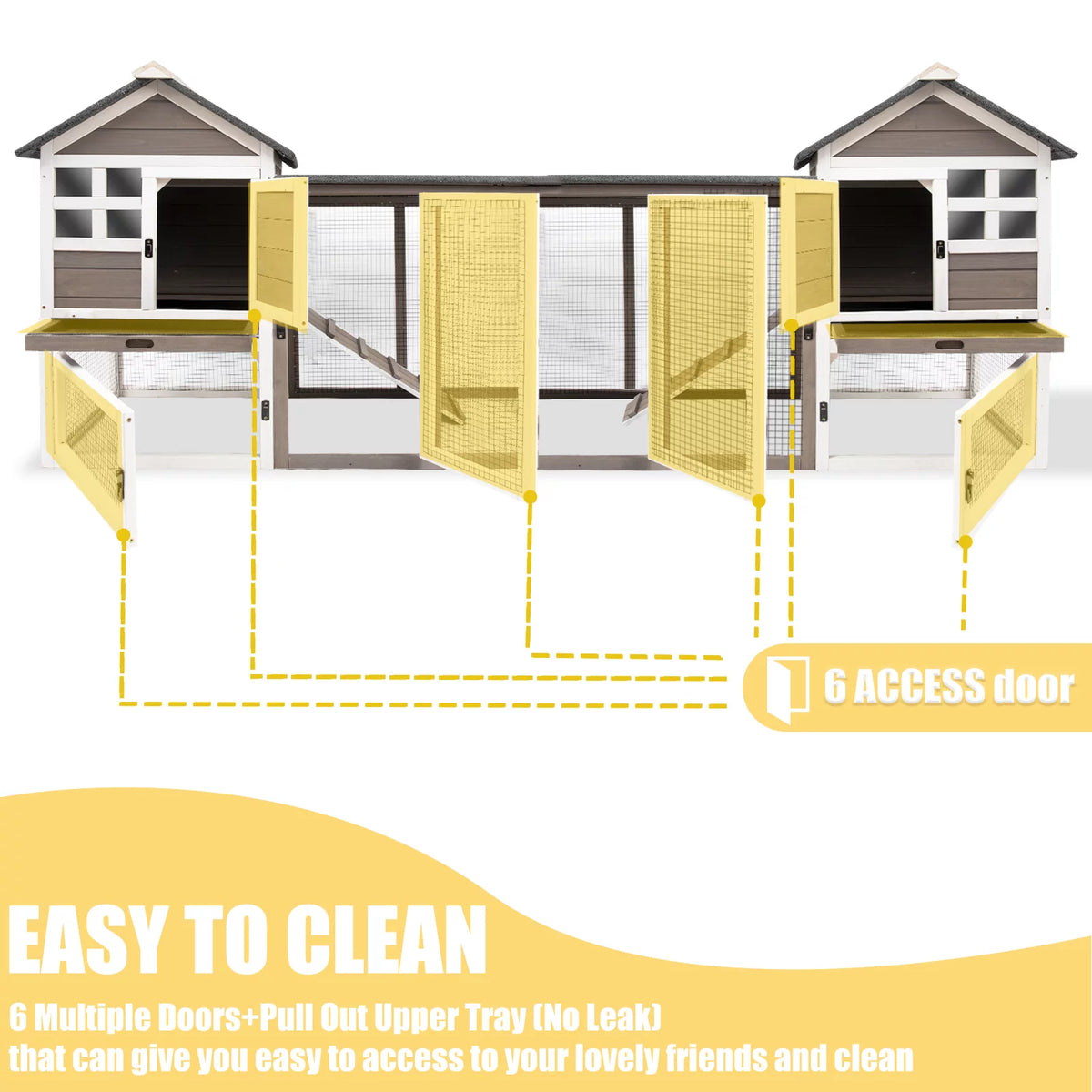 46.3" FirWood Rabbit Hutch with Pull Out Tray X73161