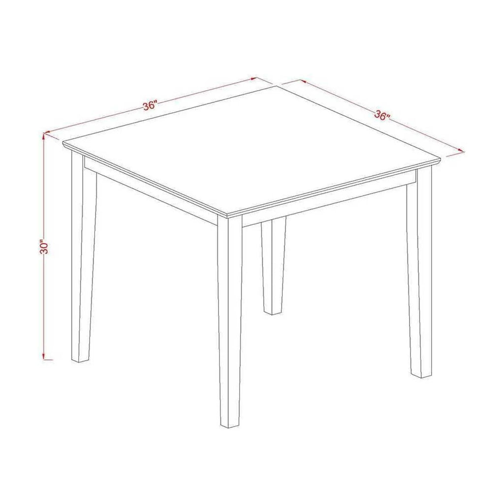 3 Piece Dining Room Set with Square Kitchen Table and 2 Upholstered Chairs T2744
