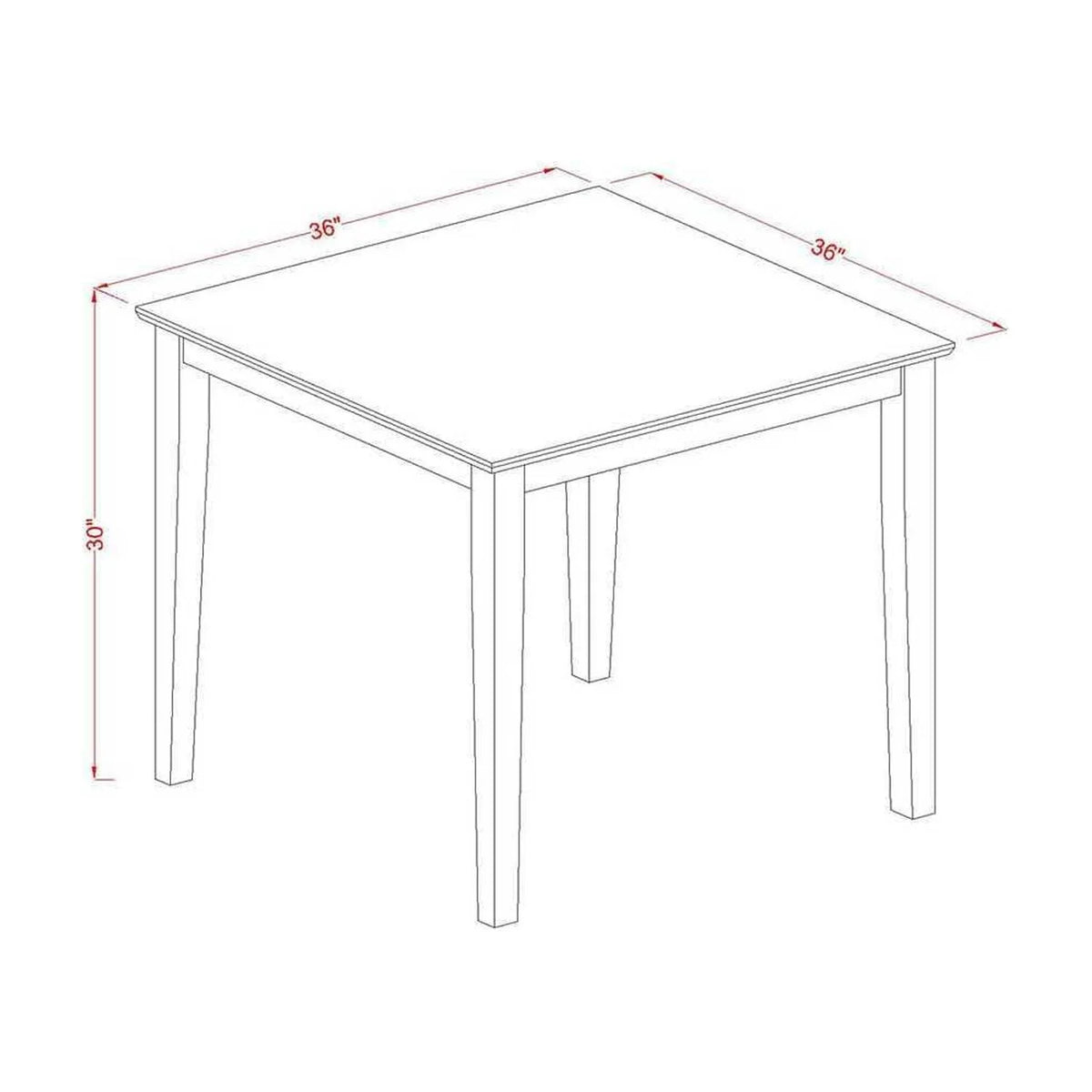 3 Piece Dining Room Set with Square Kitchen Table and 2 Upholstered Chairs T2744