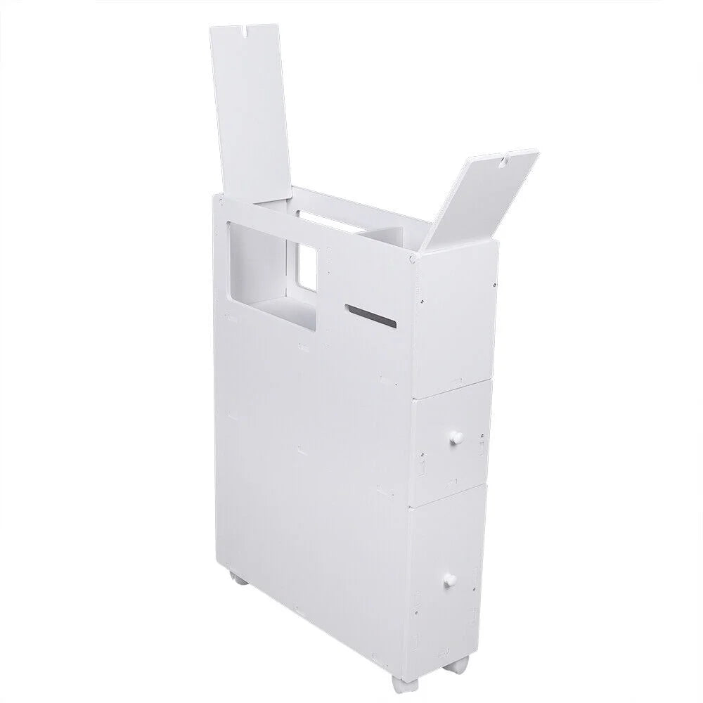 Slim Bathroom Storage Cabinet Floor Standing Organizer Shelves P397