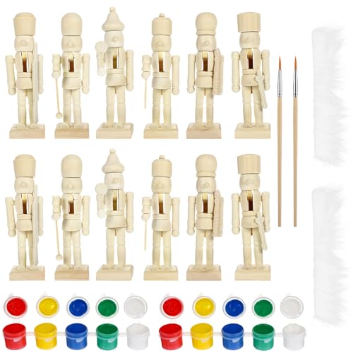 Unpainted Wooden Nutcracker 12Pcs M662