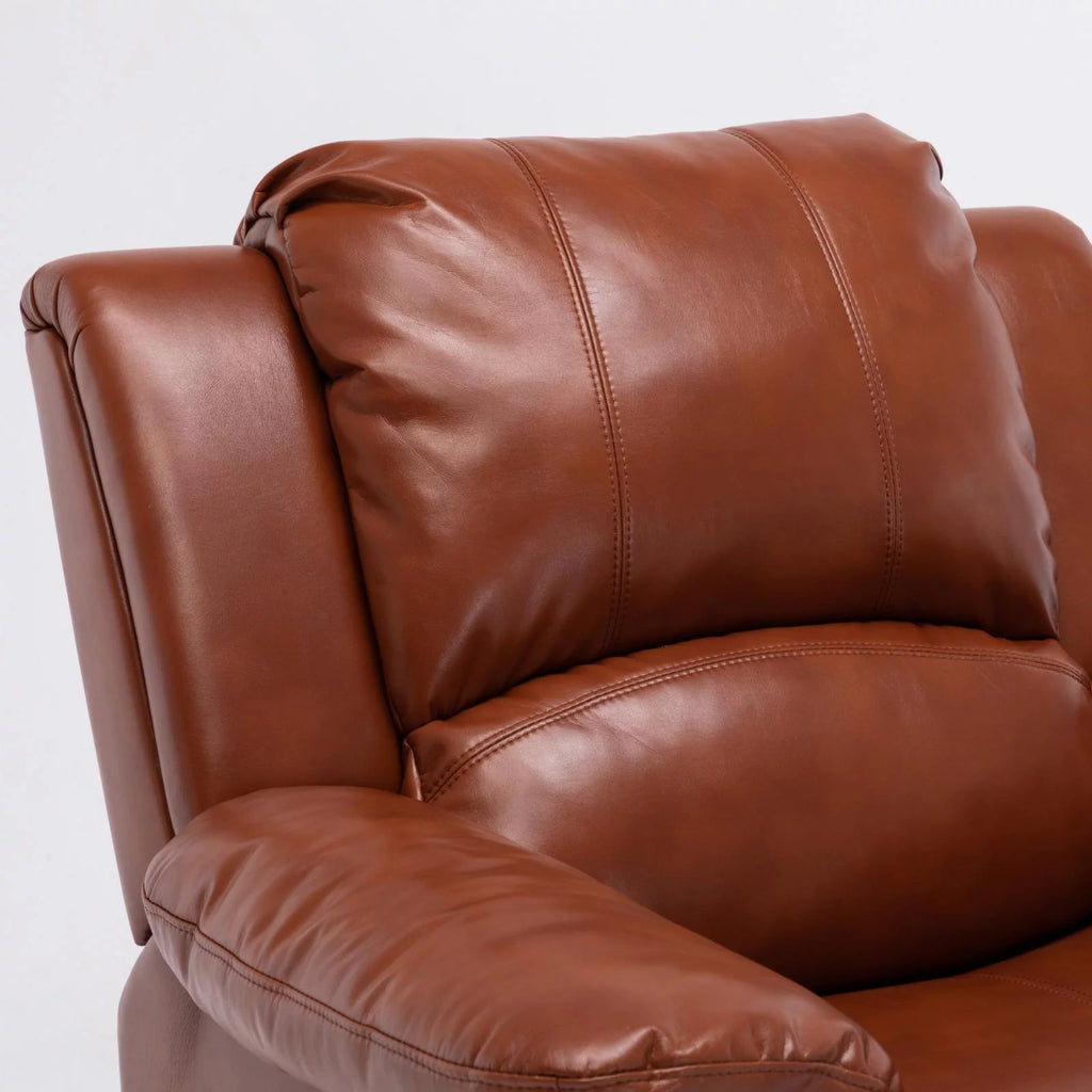 Caramel Faux Leather Glider Recliner A8905