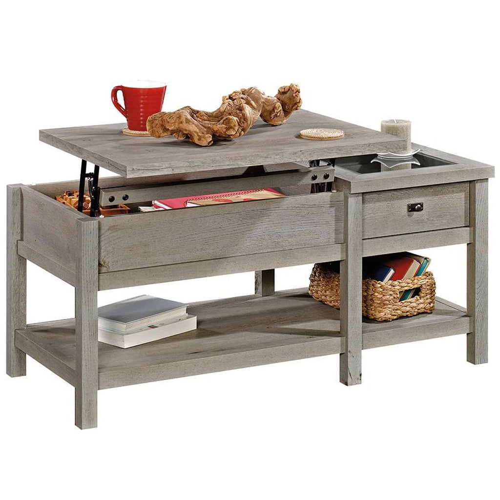2 Piece Wood Bookcase and Lift-Top Coffee Table T556