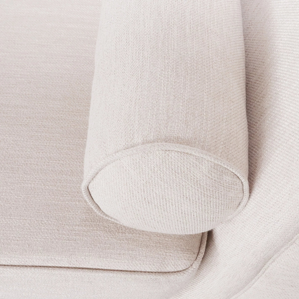 Beige Fabric Chaise Lounge With Bolster Pillow Y42084