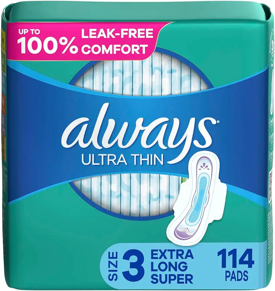 Ultra Thin Feminine Pads with Wings, Unscented, 114 Count R931