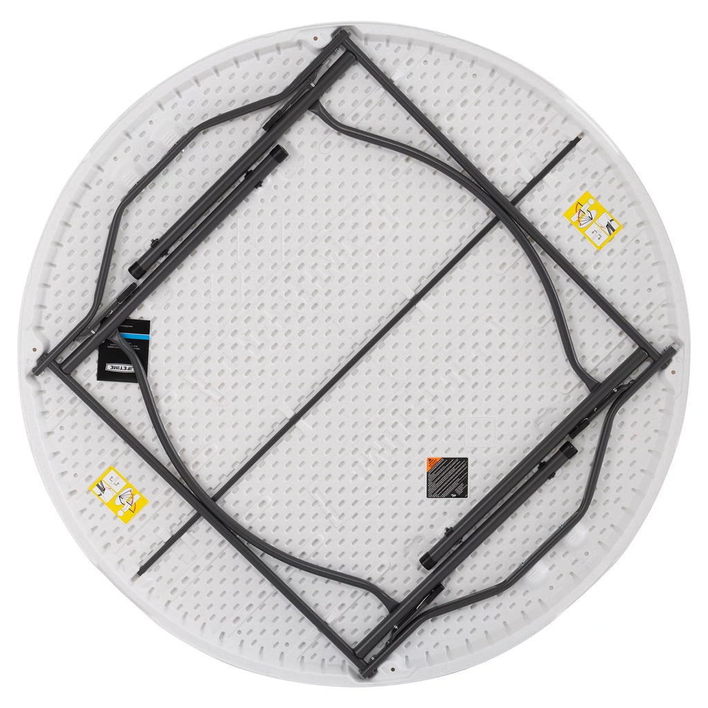 60 inch Round Folding Table White Granite E821