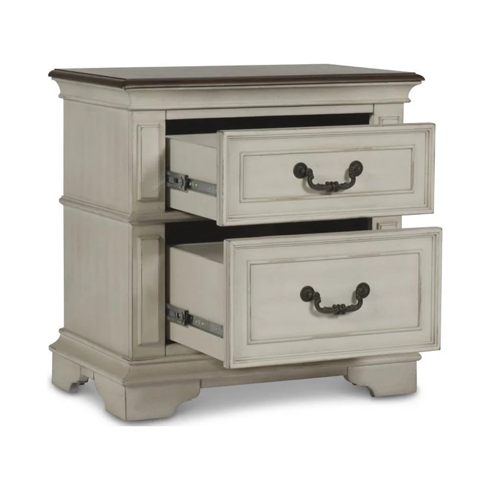 Antique White Solid Wood Frame Nightstand P82457