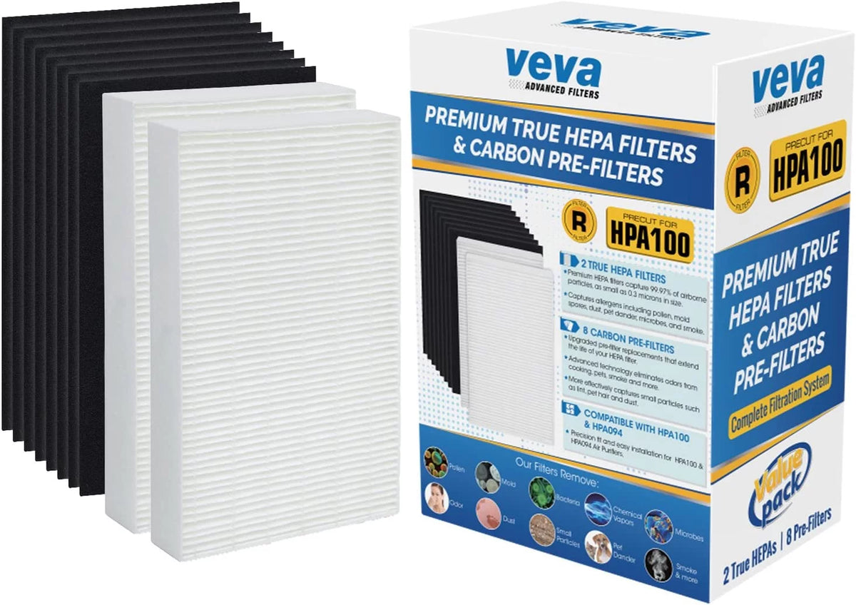 2 HEPA Replacement Filter Pack with 8 Activated Carbon Pre Filters G212983
