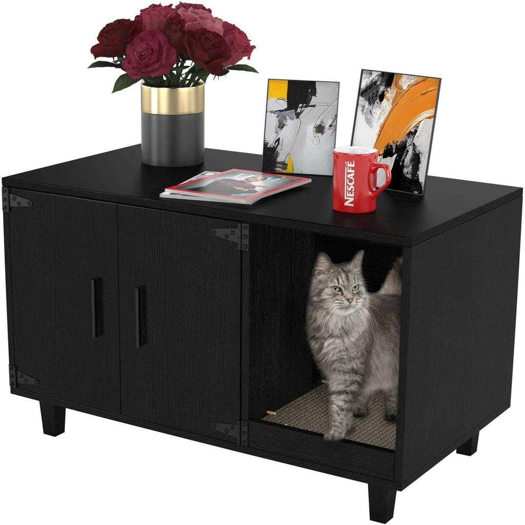 Cat Litter Box Enclosure with Scratch Pad R143