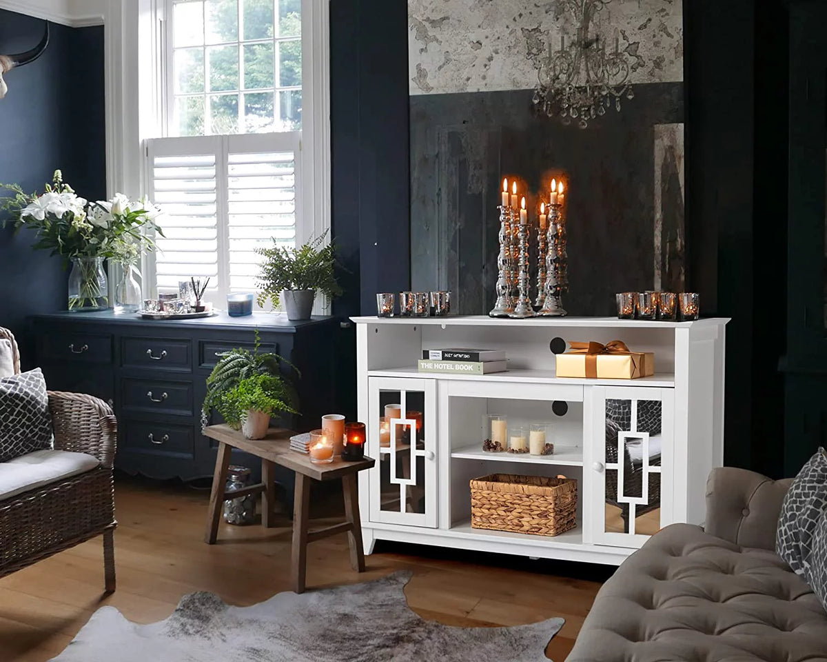 White TV Stand Entertainment Center R880