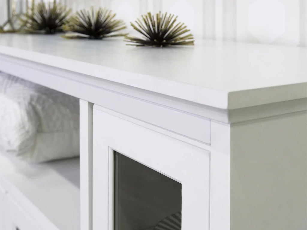 White Wood Media Storage TV Stand Console G20657