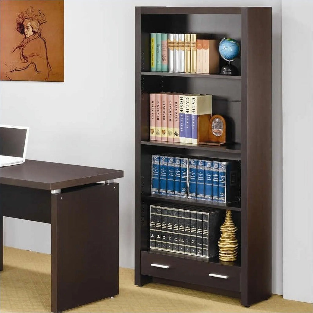 4-Piece Desk Bookcase Office Chair and Mobile File Cabinet Set Y544919