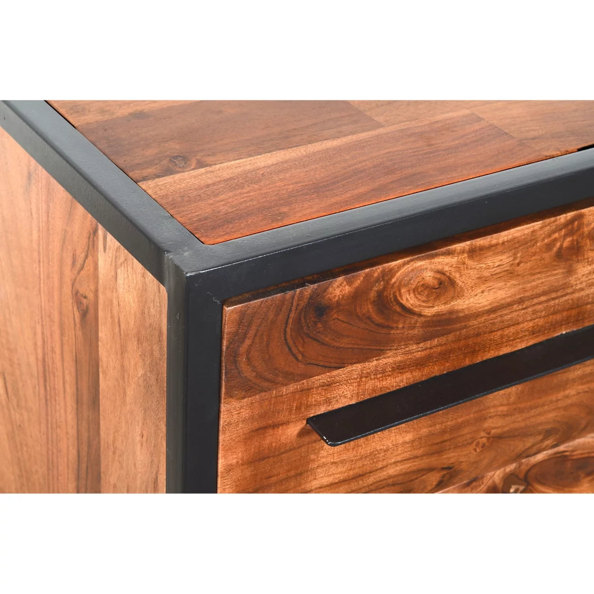 Brown and Black 4 Drawer Dresser I988
