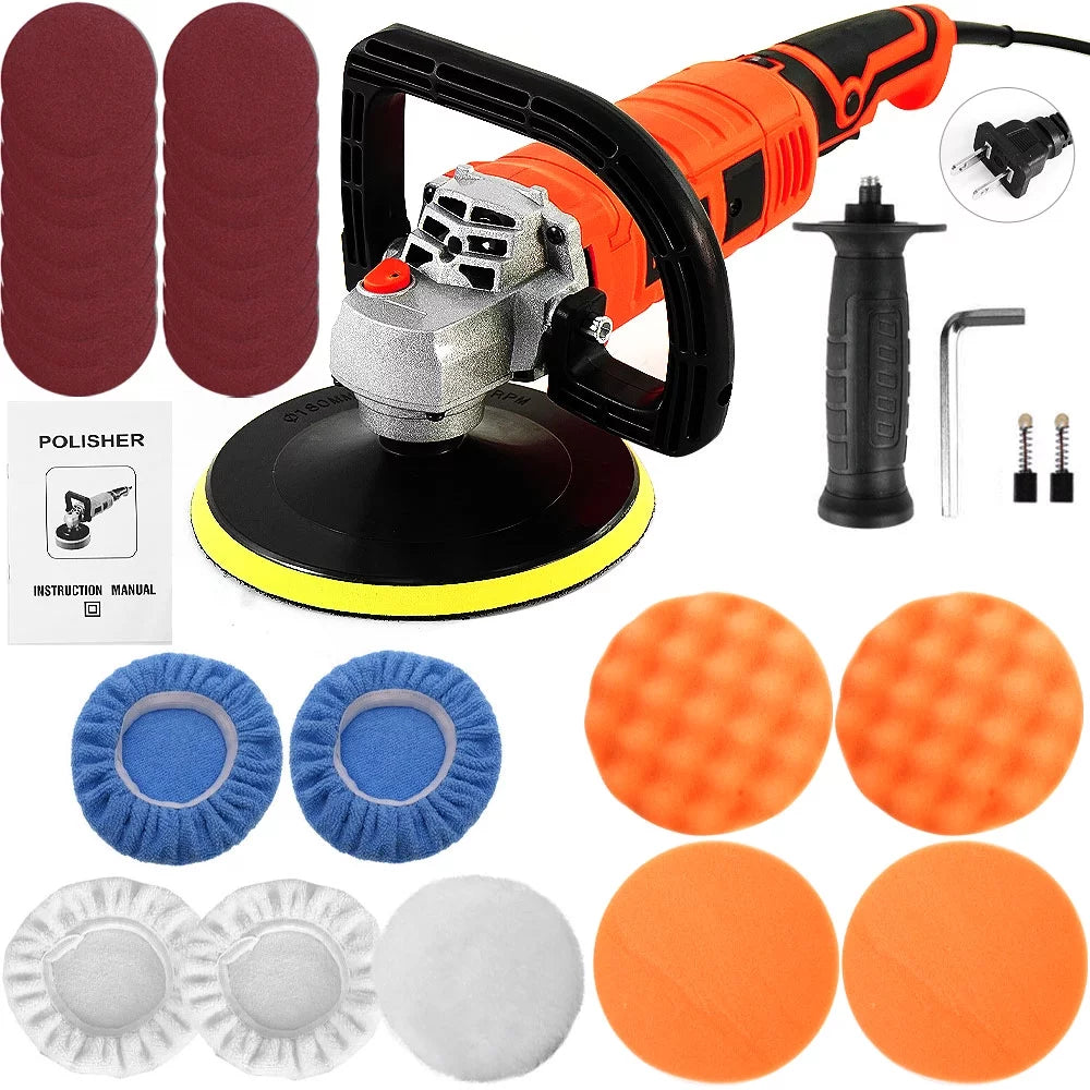 1580W Variable Speed Dual Action Random Orbital Buffer Polisher D8363