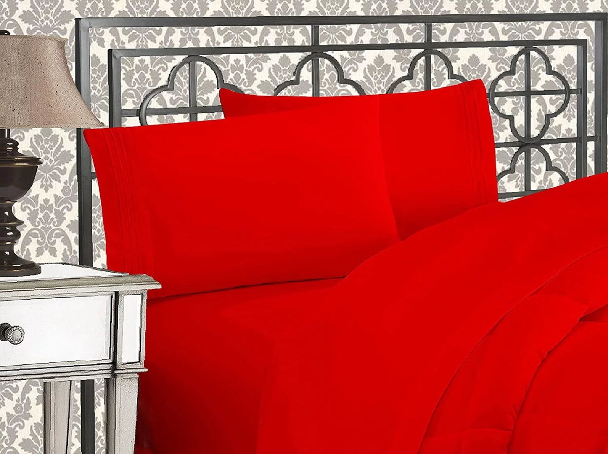 King Red Deep Pocket Bedding E125