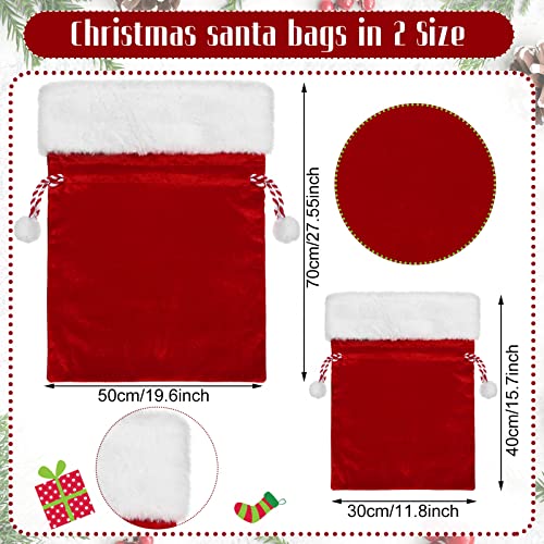 2 Pieces Velvet Drawstring Santa Bags W725