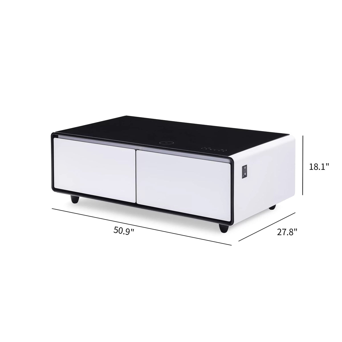 Smart Coffee Table with Fridge and Bluetooth Speaker O63907