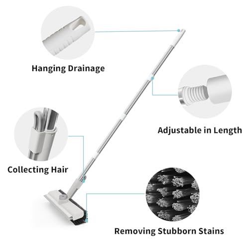 Floor Scrub Brush with Long Handle, Stiff Bristle J41523