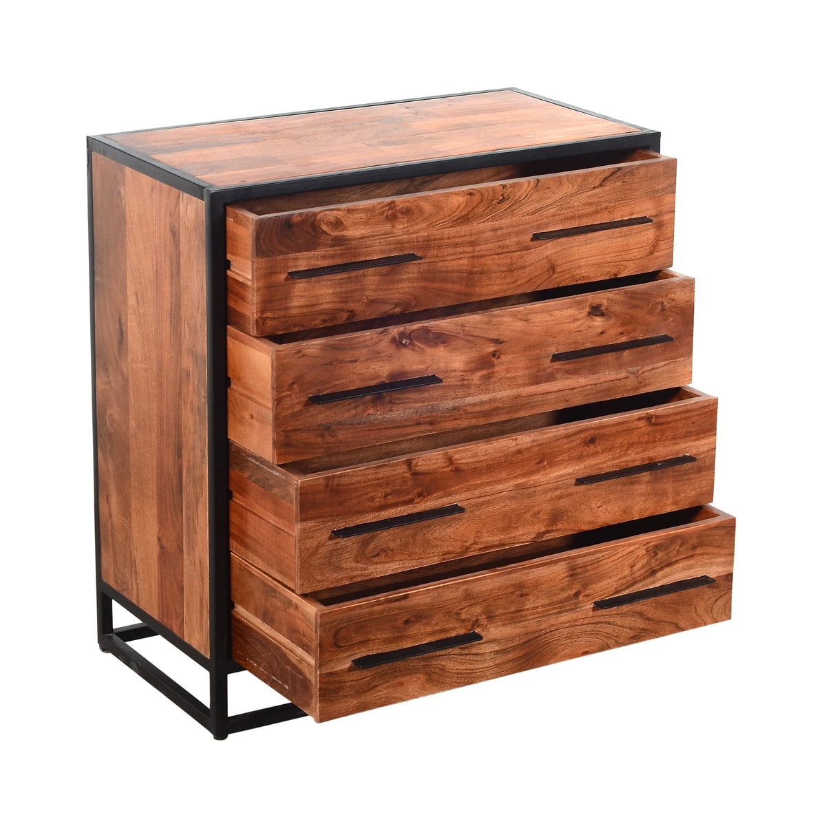 Brown and Black 4 Drawer Dresser I988