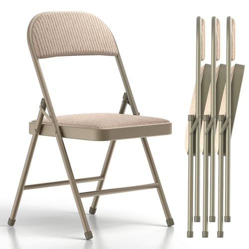 4 Pack Folding Chairs with Padded Cushion and Back K1616