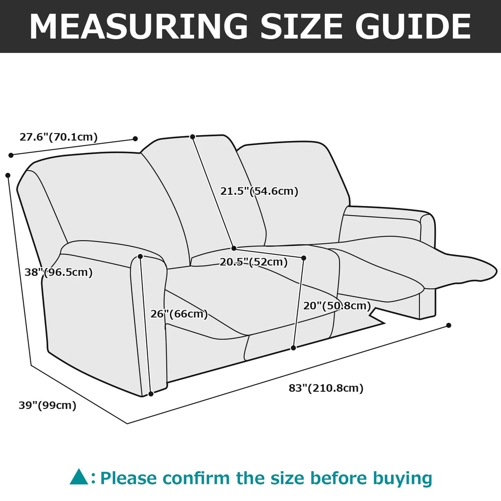 3 Seats Recliner Sofa Slipcover with Side Pocket H5374