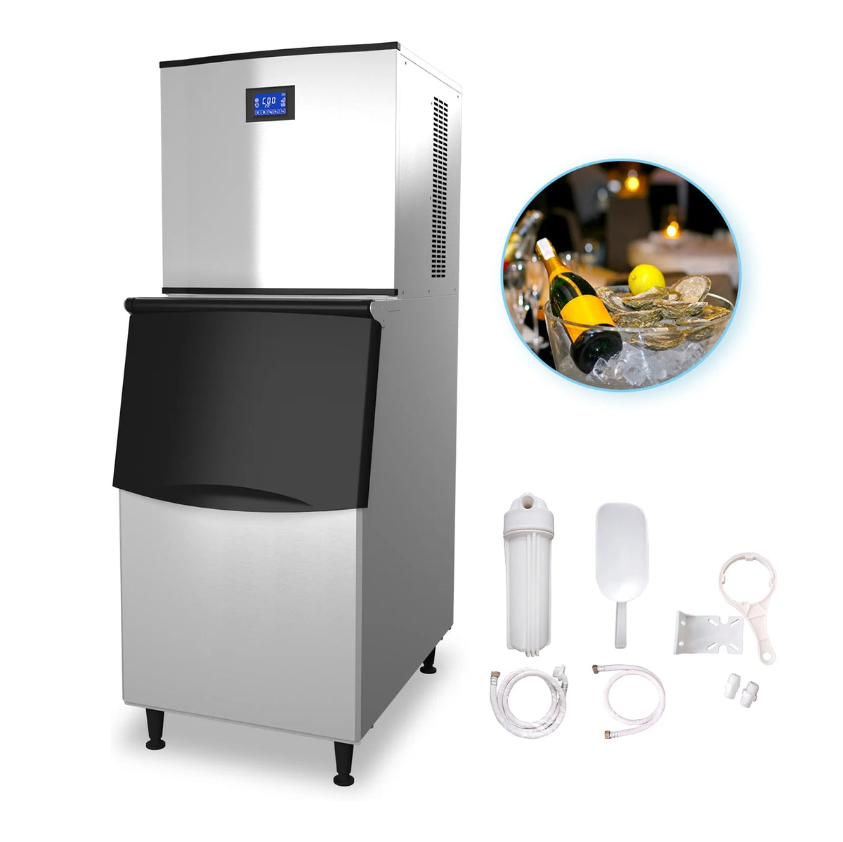 Commercial Cube Ice Machine 550 LBS/Day Auto Cleaning Air Cooling Q68863