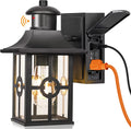 Motion Sensor Porch Light with 2 GFCI Outlets Waterproof Aluminum N53606