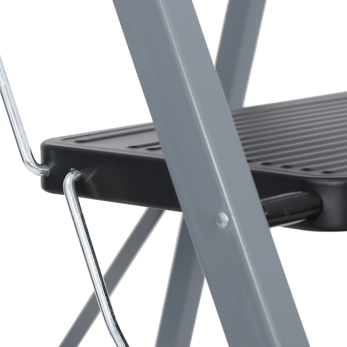 Folding 3-Step Steel Ladder with Handgrip X4083