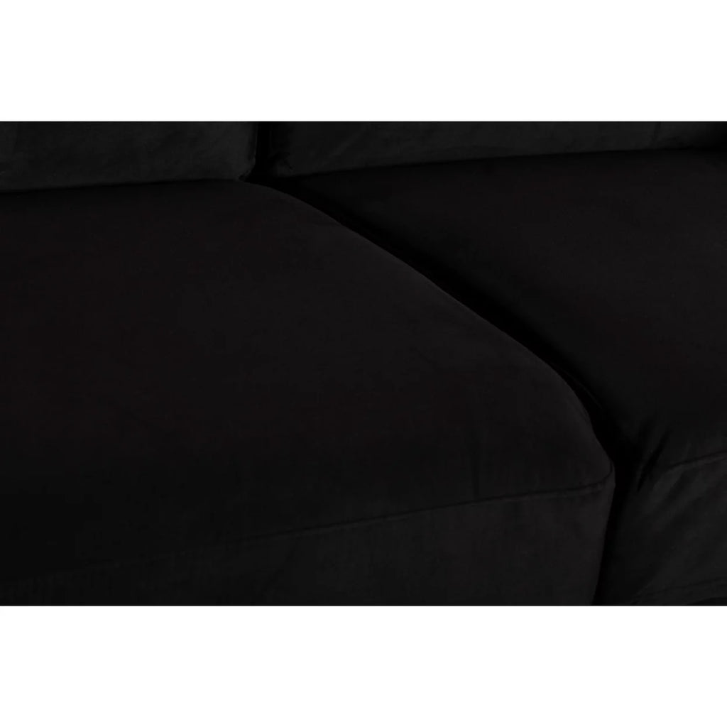 Black Velvet Loveseat with Nailhead Trim U78806