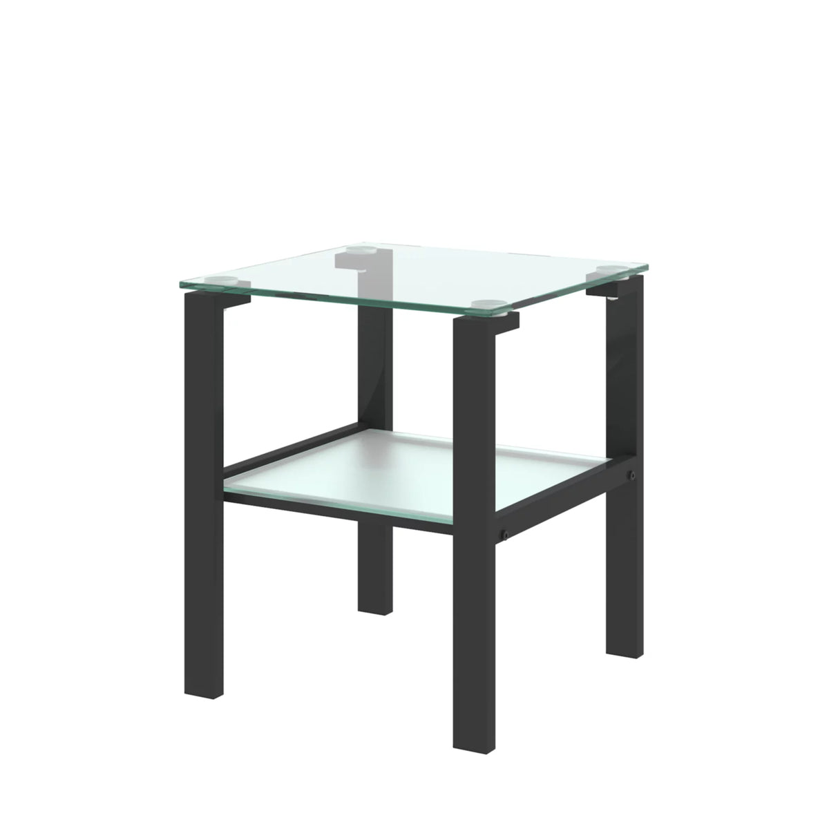 Set of 2 Tempered Glass Square Side Table Y6029