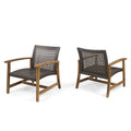 Wood and Wicker Club Chairs, Set of 2 B998267