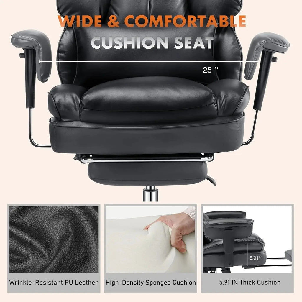 High Back Reclining Desk Chair with Footrest W64377