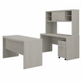 Gray Sand Desk and Credenza with Drawers E311122