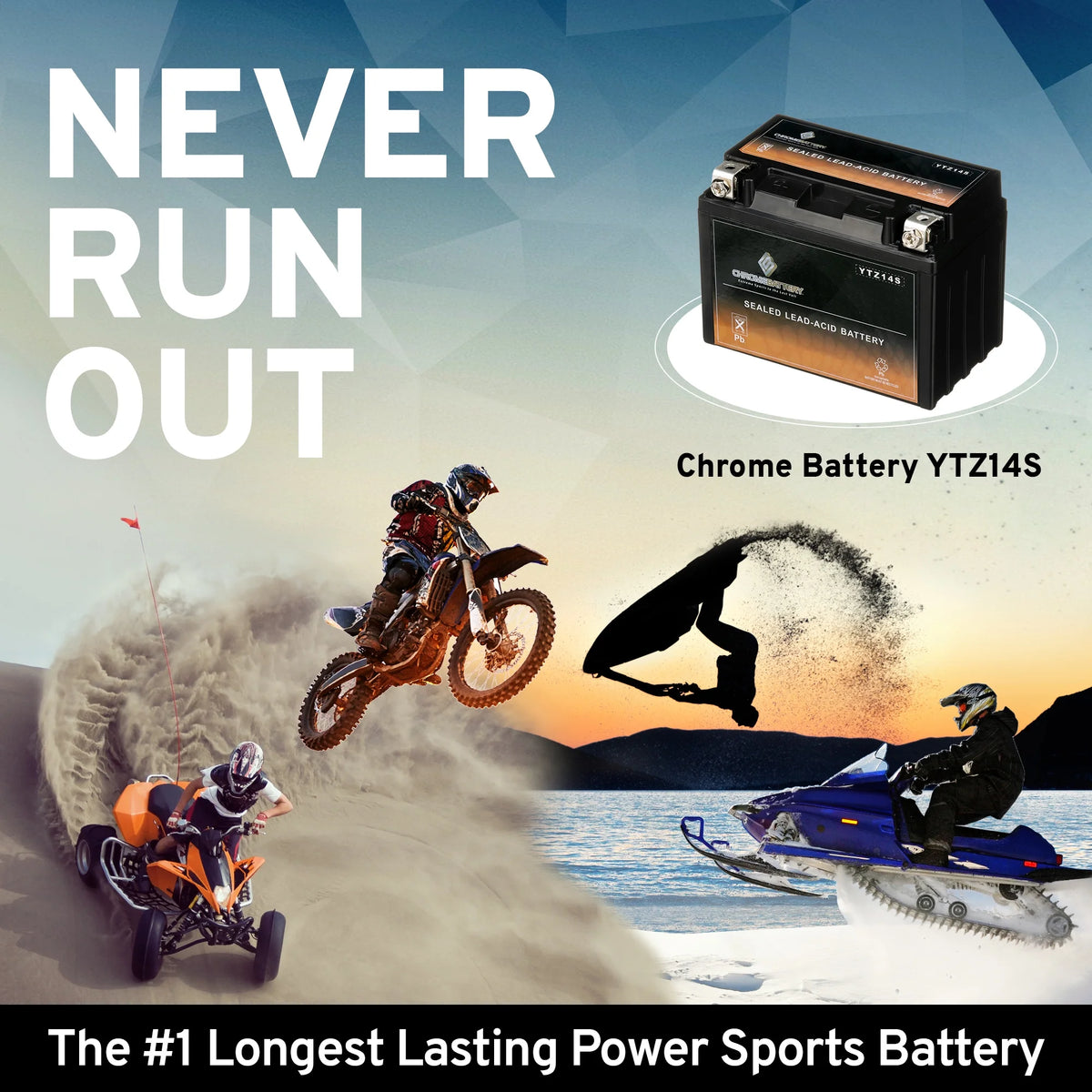 12 Volt 140 CCA Motorcycle Battery F982699