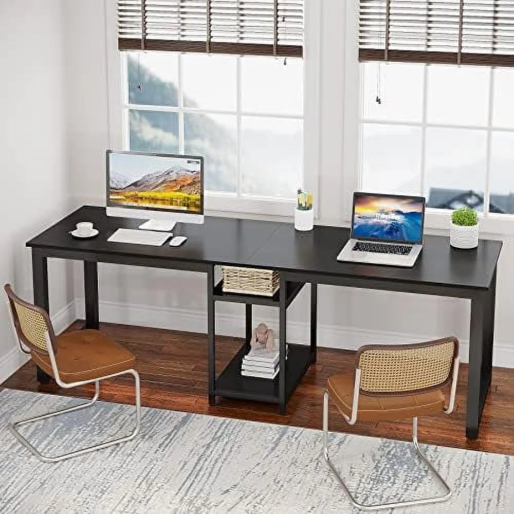 78 Inches White Two Person Computer Desk U115826
