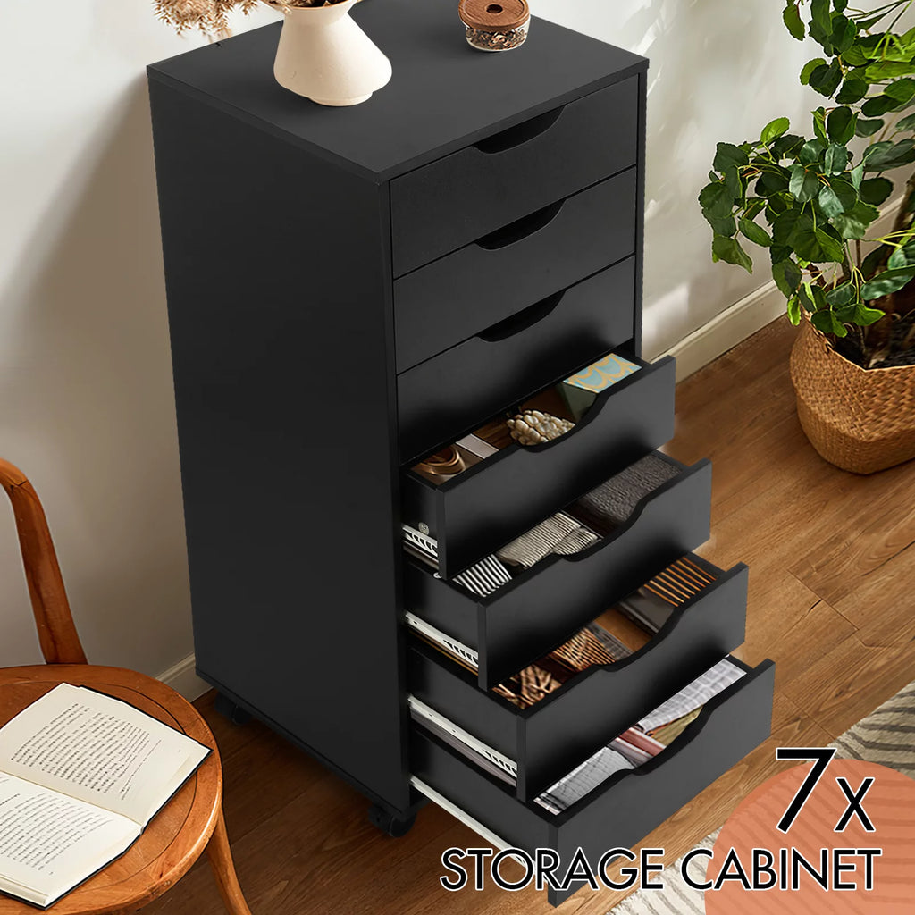Black 7 Drawer Storage Dresser E371