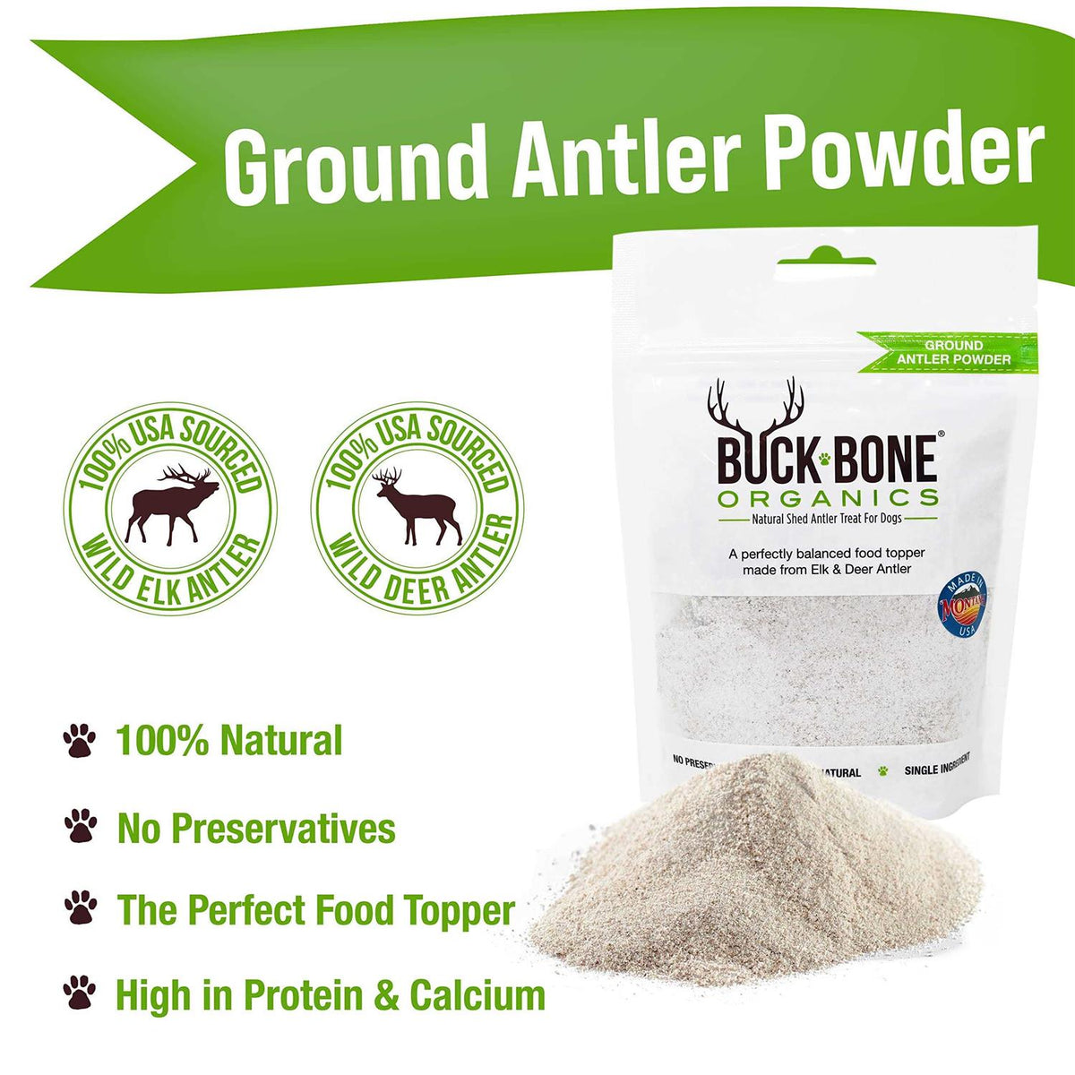 Ground Wild Elk and Deer Antler Powder for Dogs E946037