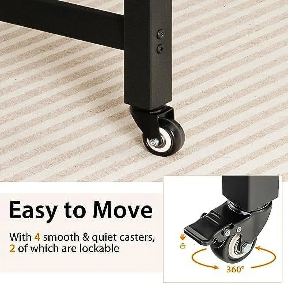 48" Mobile Computer Desk with 4 Casters V8190