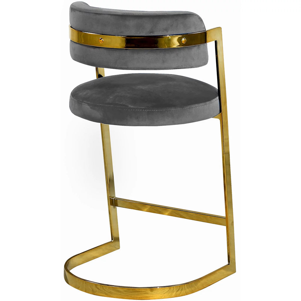 Black Velvet Counter Stool Set of 2 W721