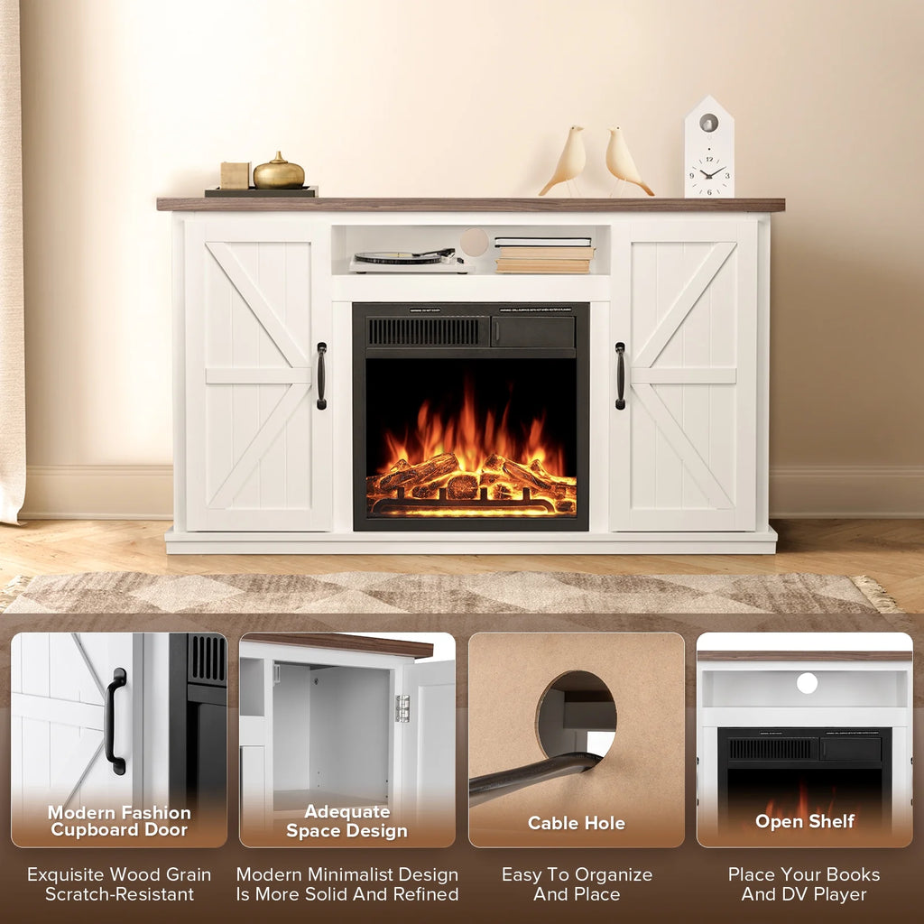48'' Freestanding Electric Fireplace with Remote Control Y655816