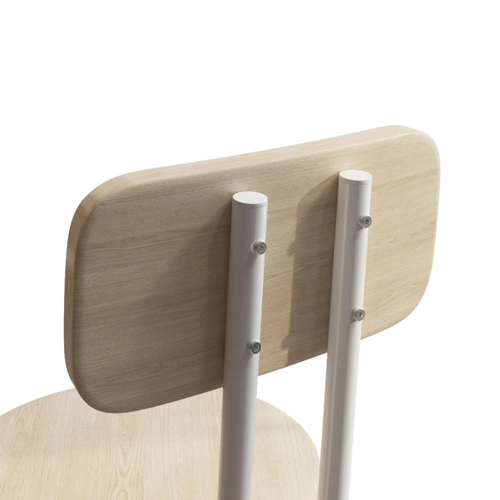 3 Piece Bar Height Pub Table and Stools Set White Oak A2953