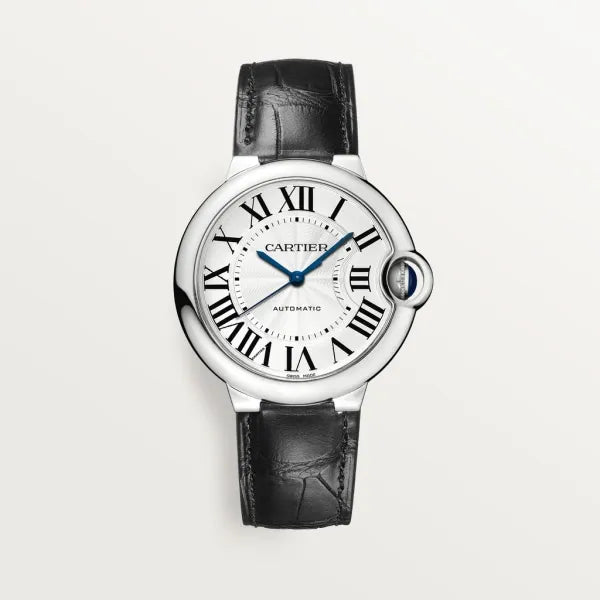 Iridescent Design Wristwatch with Black Brown Leather Strap Silver Case Q6536