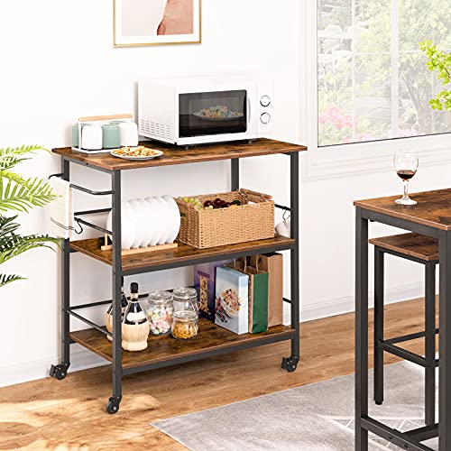 Rustic Brown and Black Kitchen Island with Storage S848554