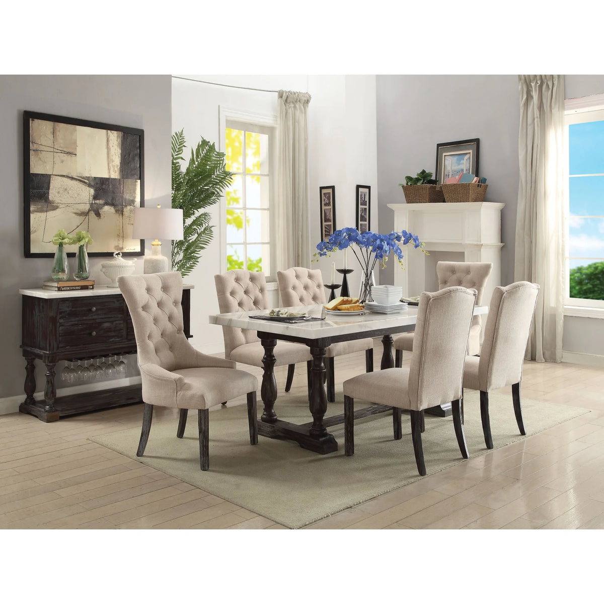 White Marble Dining Table M366